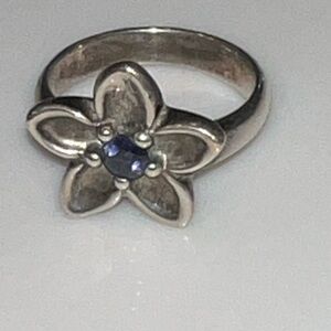 Tiffany & Co. 925 Sterling Silver Lolite Daisy flower Ring Classic